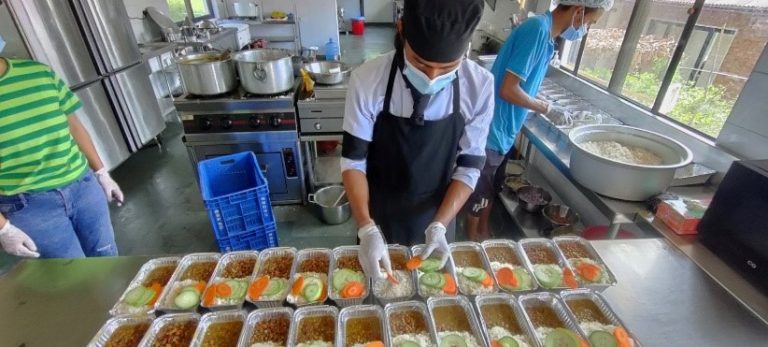 Food preparation at FAB Hospitality School's kitchen